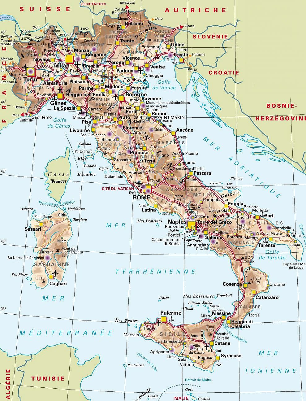 Harta generala Italiei